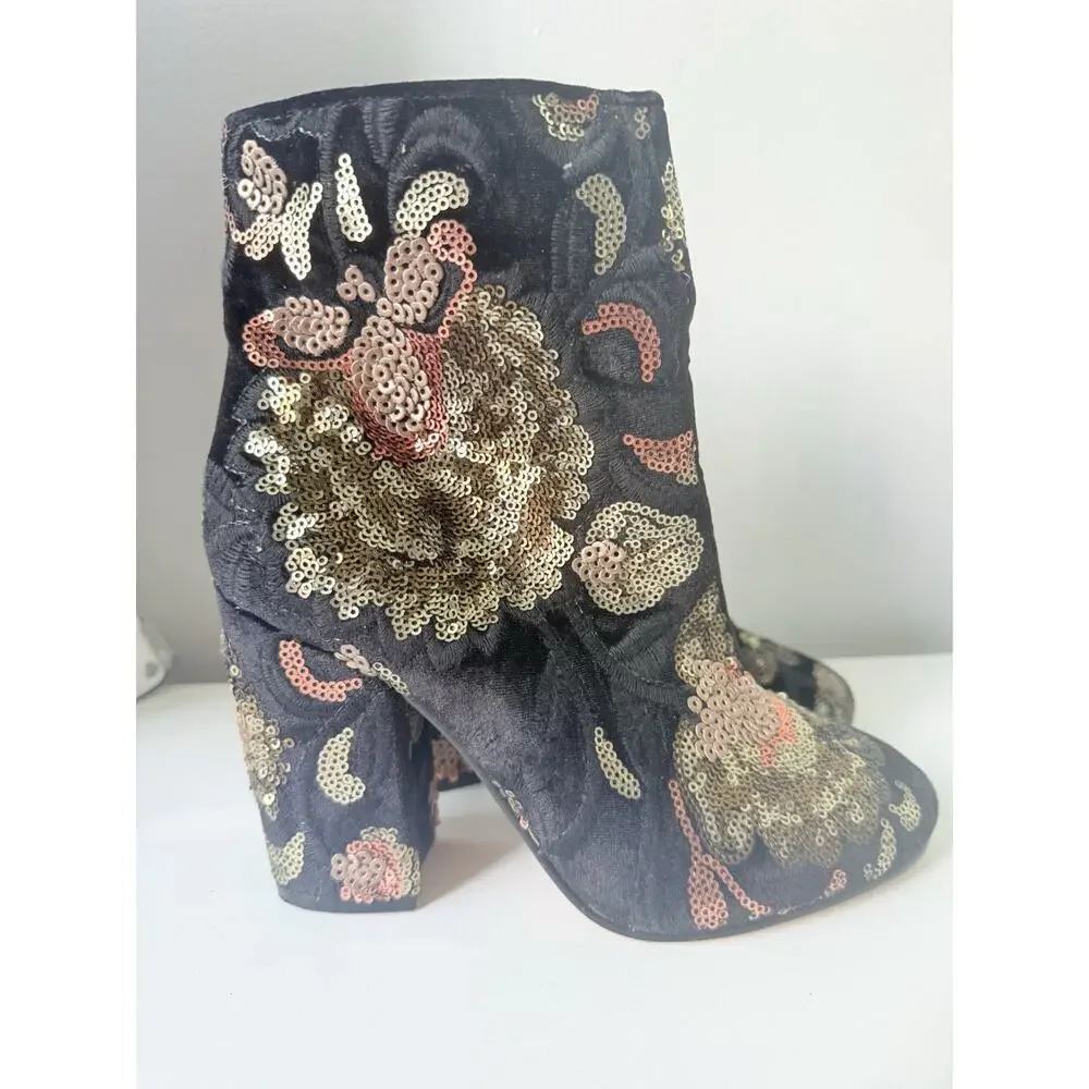 Aldo Sequin Embellished Ankle Boots Size 6.5 - Picture 5 of 9